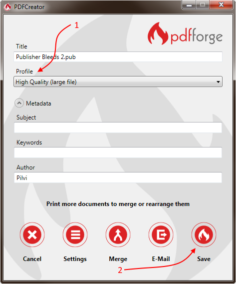 PDFCreator Settings Example